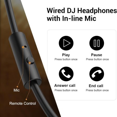 OneOdio Wired Over Ear Headphones Hi-Res Studio Monitor & Mixing DJ Stereo Headsets with 50mm Drivers and 1/4 to 3.5mm Jack for AMP Computer Recording Podcast Keyboard Guitar Laptop - Black - Image 5